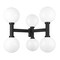 Z-Lite Laurent Outdoor Post Mount Fixture, 6-Light, 39 In.W x 34.5 In.H, Black/Opal 597BP6-BK - alternate 2